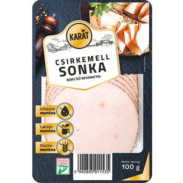KARÁT CSIRKEMELL SONKA BORS ÍZŰ BEVONATTAL